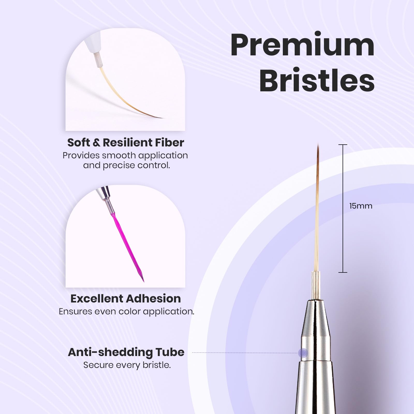 Beetles Gel Polish liner brush cap-protect design prevents deformation and extends lifespan.