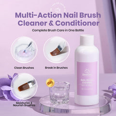 Beetles Nail Art brush cleaner close-up on bristles showing deep renewal