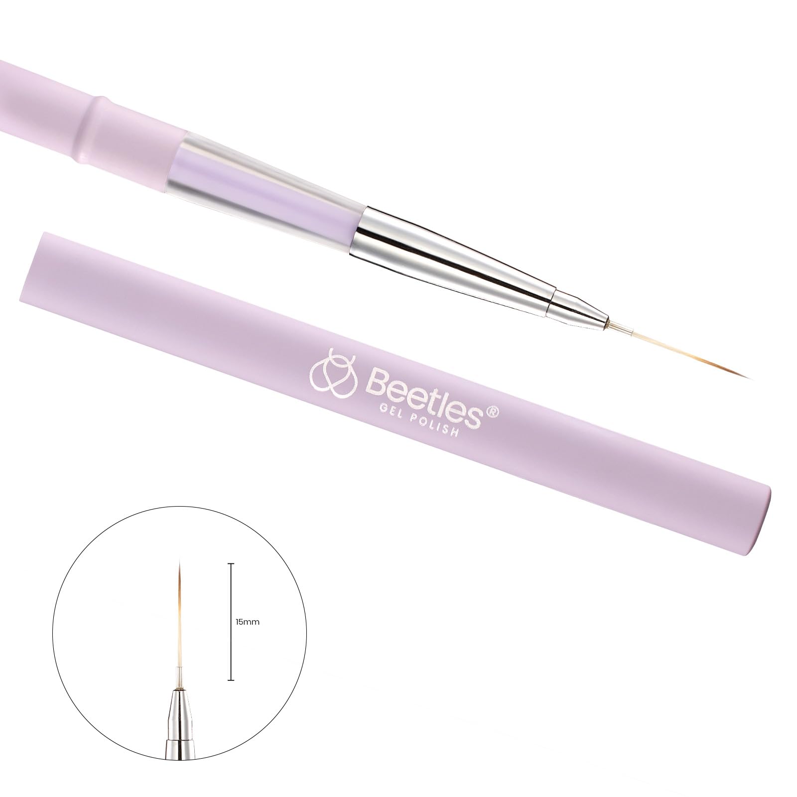 Beetles Gel Polish liner brush supports easy cleaning and bristle care.