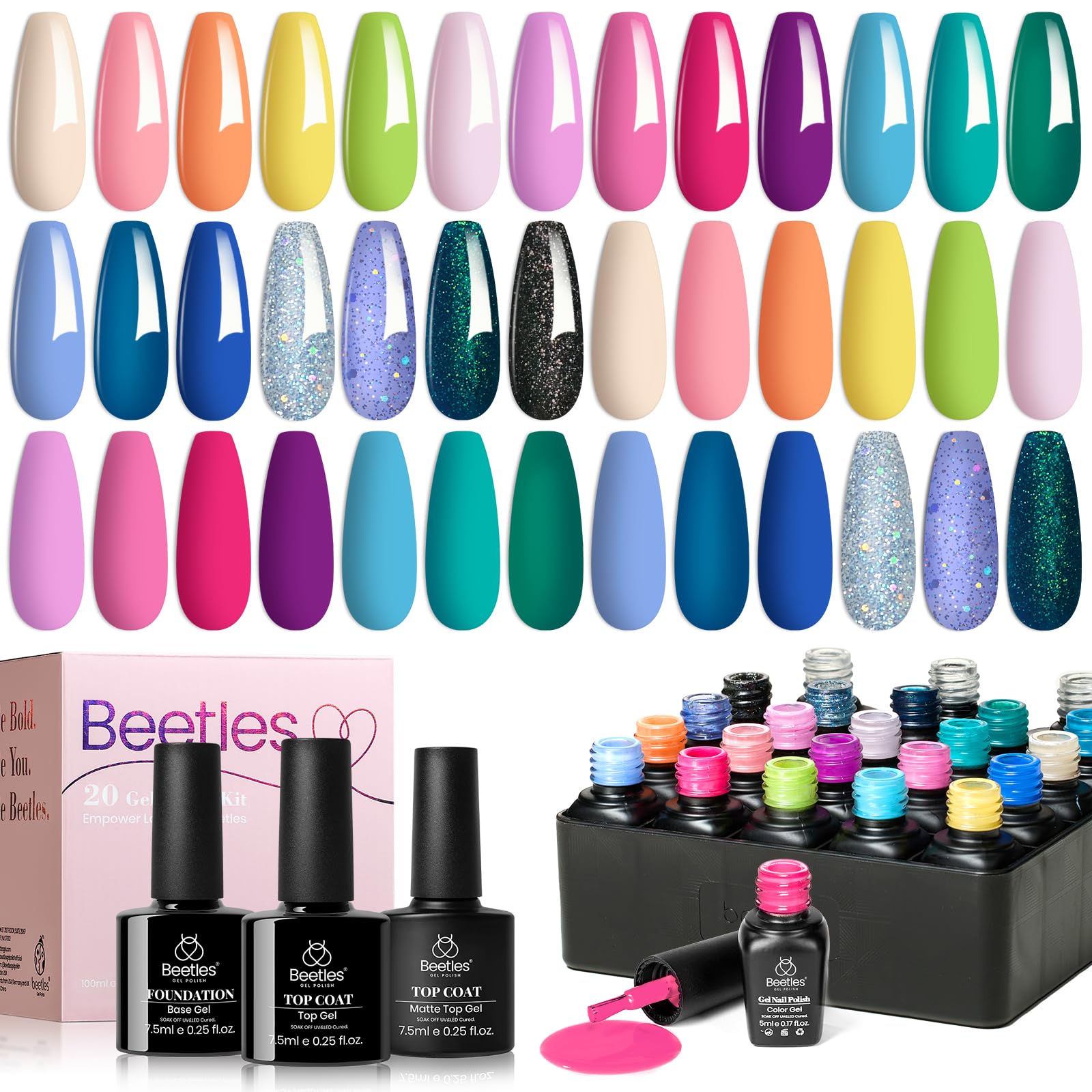 Beetles Nail art DIY rainbow for creative manicures