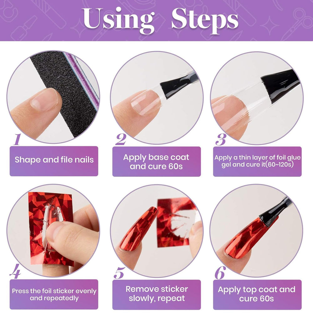 Beetles nail art foil gel packaging—ideal for home use.