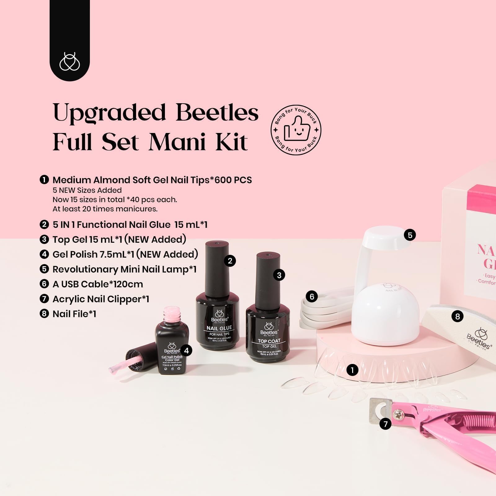 Beetles nail clipper for precise trimming before extension