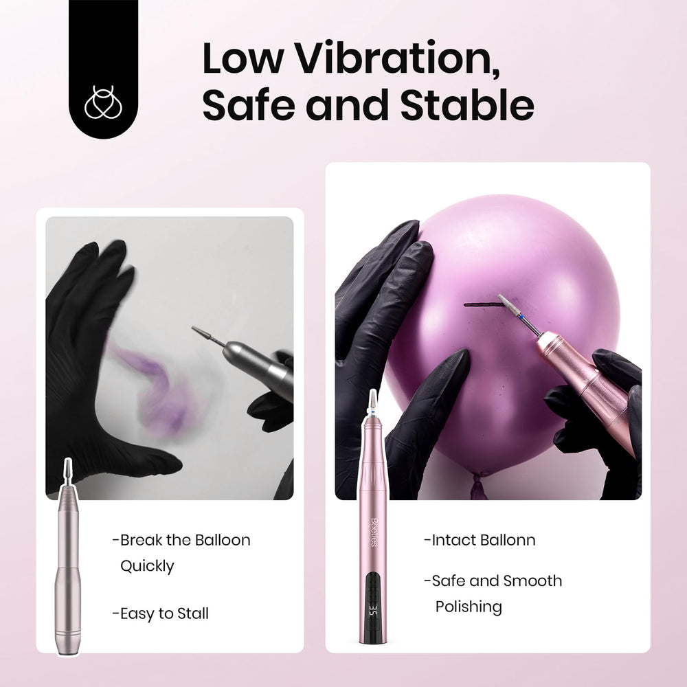 Beetles nail drill with 5-in-1 carbide bit for versatile manicure tasks.