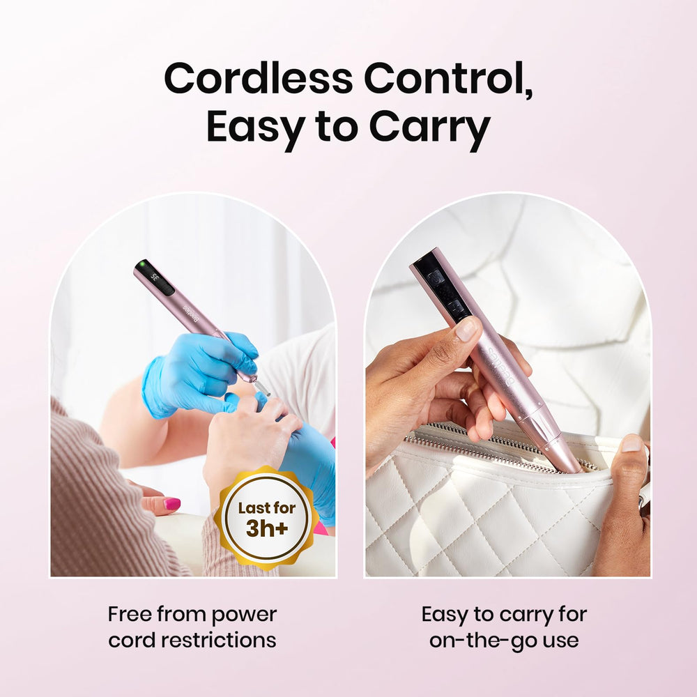 Beetles nail drill adjustable speeds for safe, customized care.