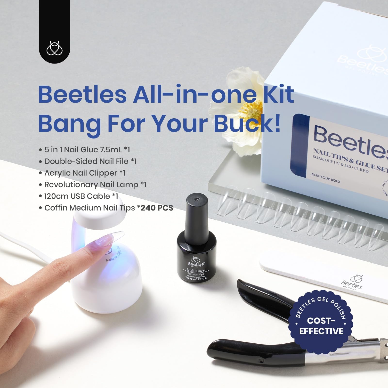 Beetles premium nail file and buffer for smooth prep