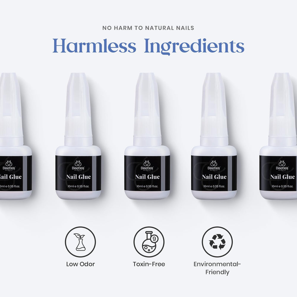 Beetles Gel Polish ethyl cyanoacrylate formula offering safe, strong adhesion.