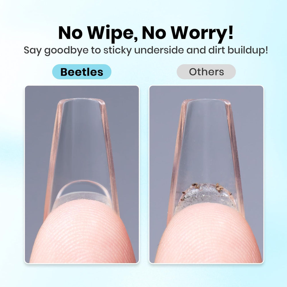 Beetles Nail Glue Gel hands-free no-wipe focus image supports easy manicures.