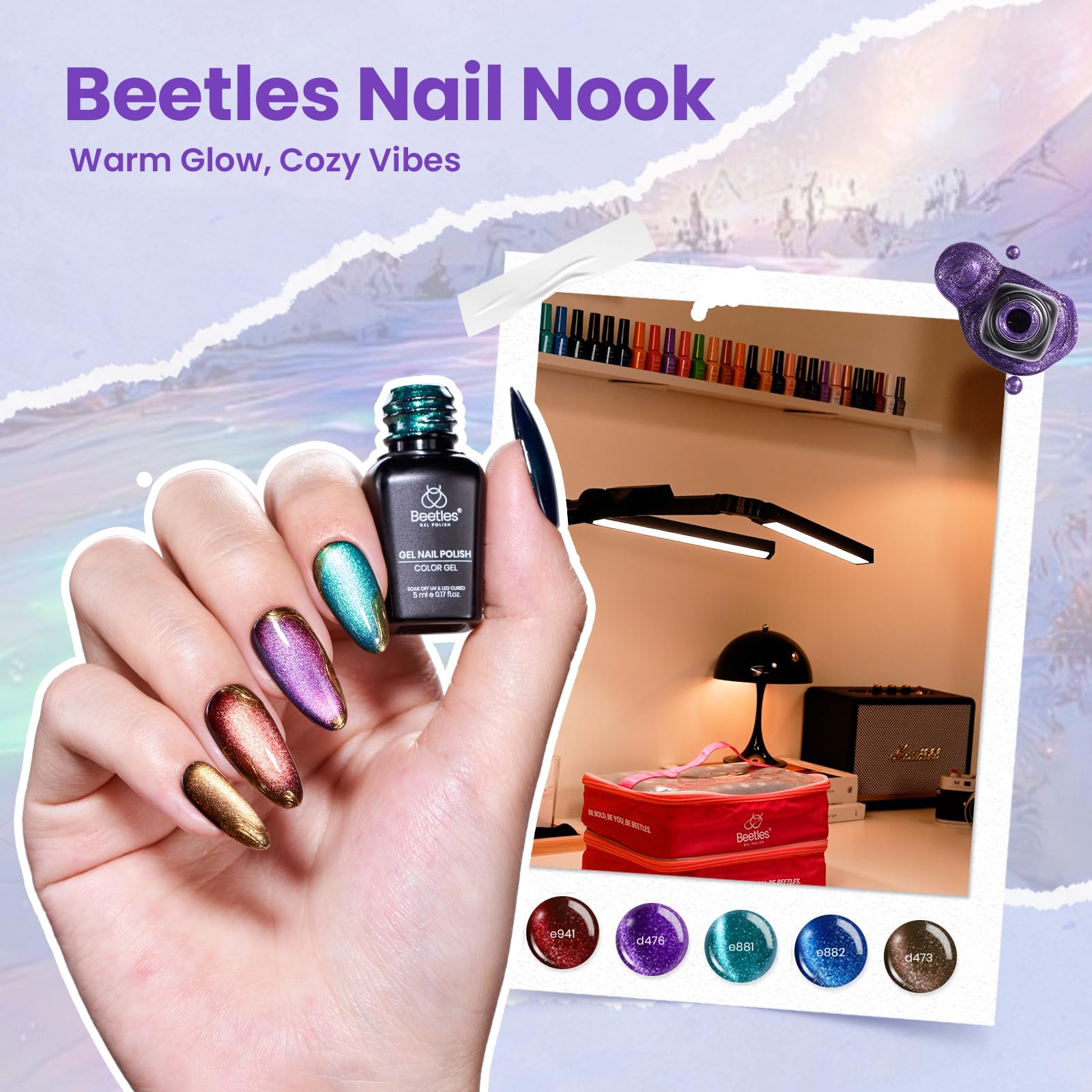 Beetles Nail Nook glitter colors for sparkling nail designs