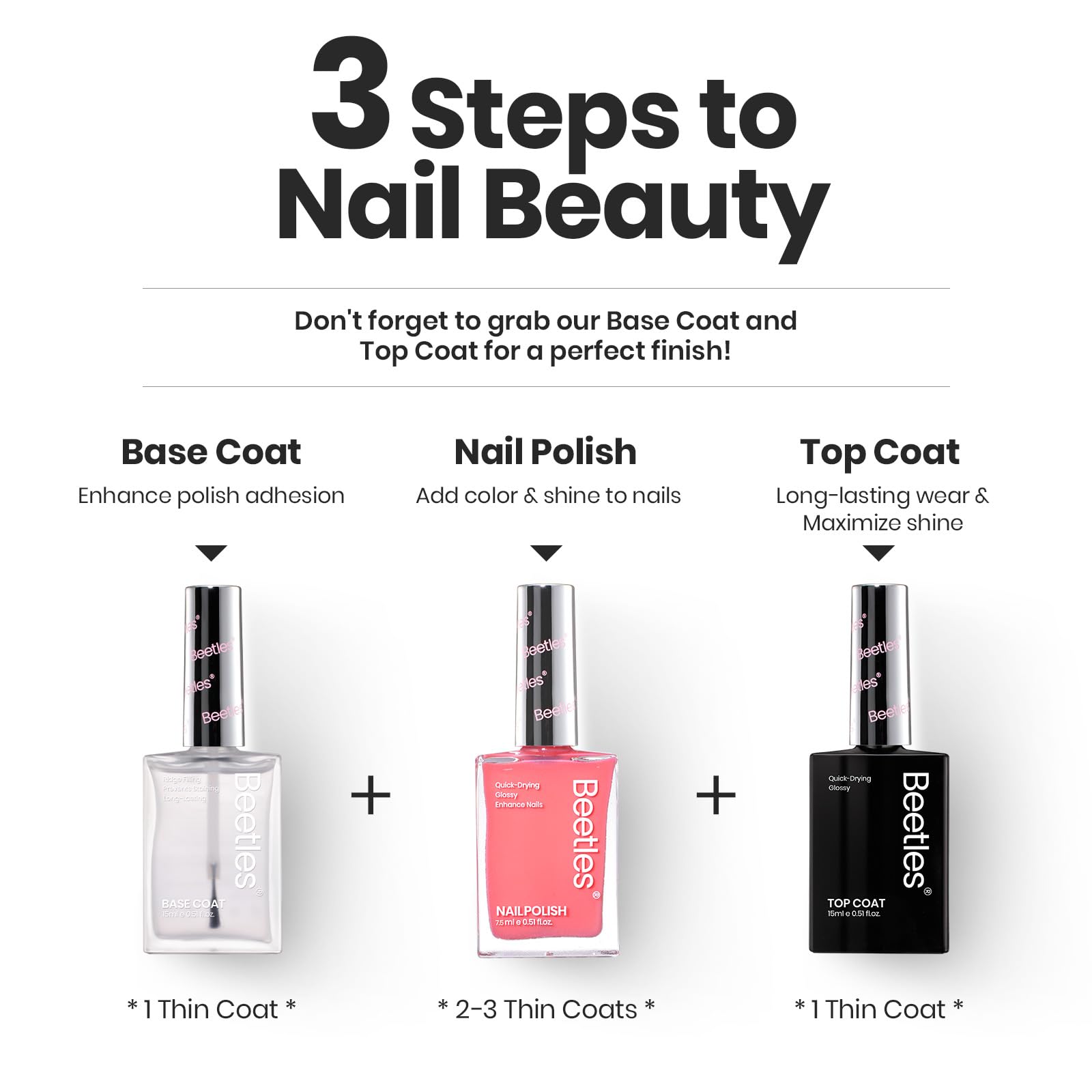 Beetles Nail Polish Heartbeat for all levels enables easy or elaborate designs.