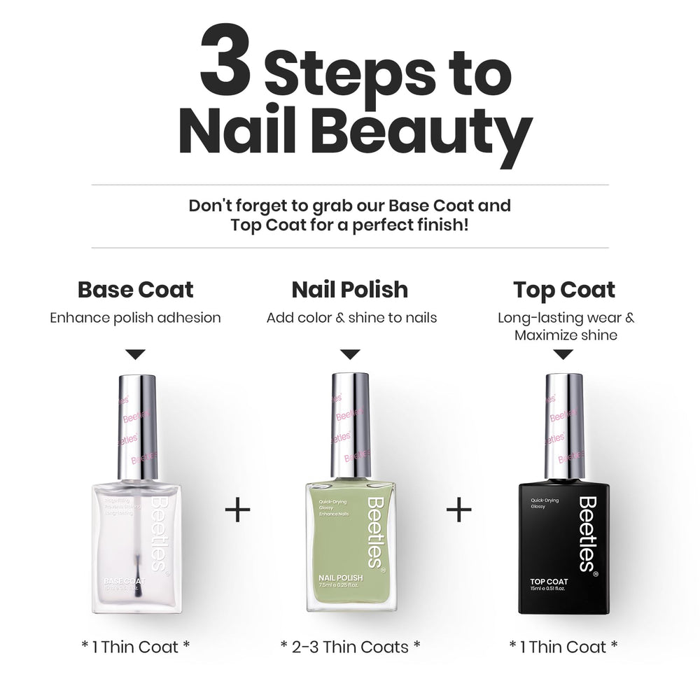 Beetles Nail Polish Set P176 fast-drying manicure in progress without lamp