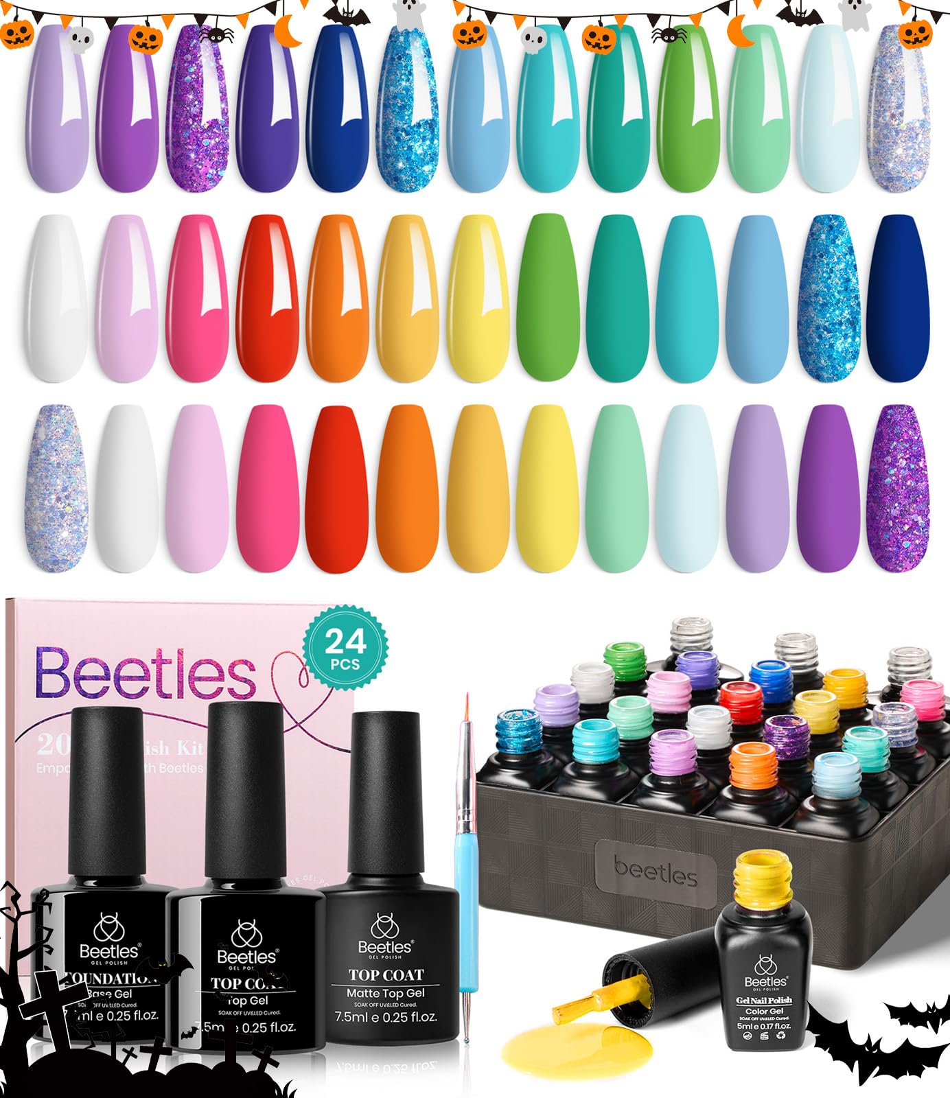 Beetles swatch on nails demonstrates color payoff and even coverage.