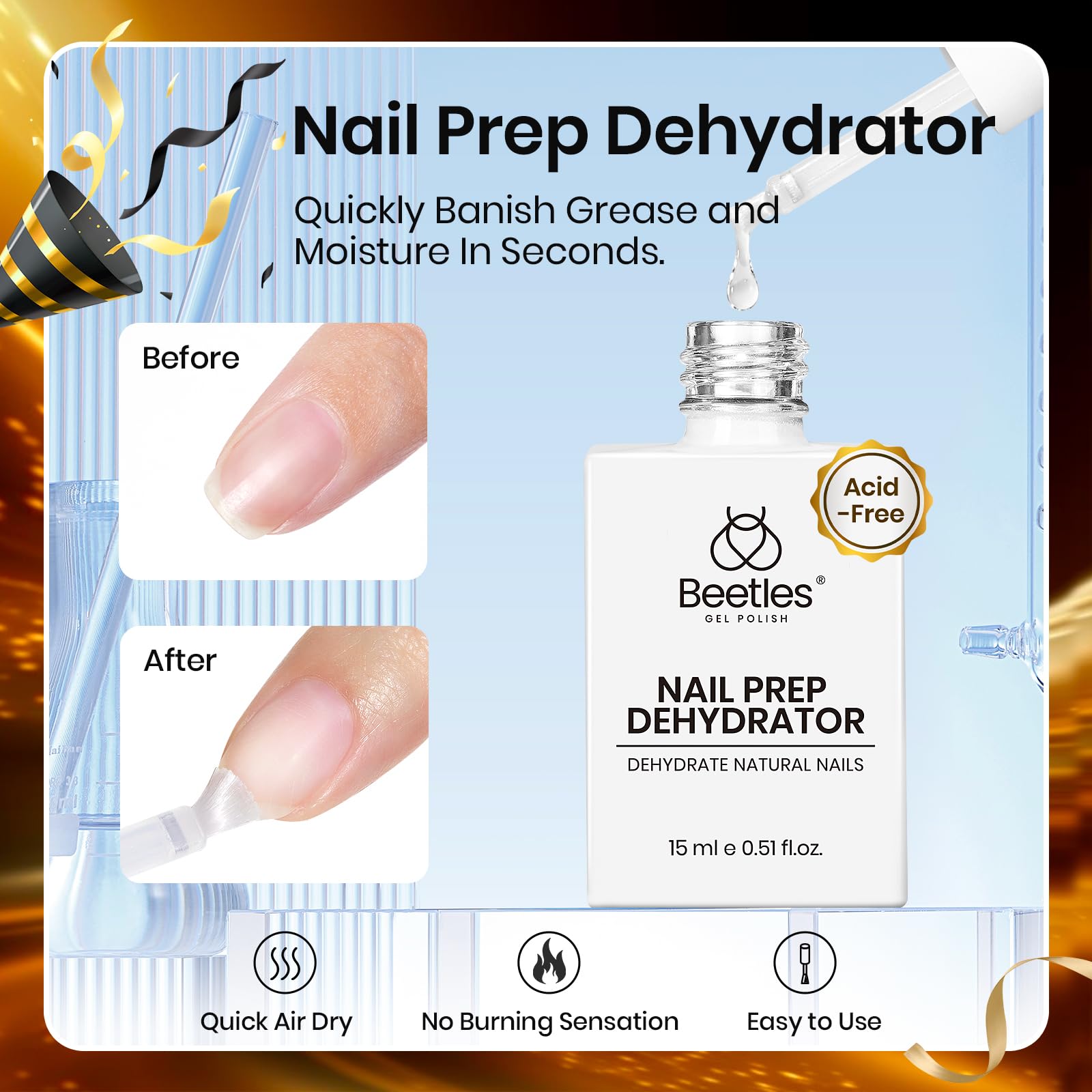 Beetles nail prep brush shows six millimeter design for precise surface contact