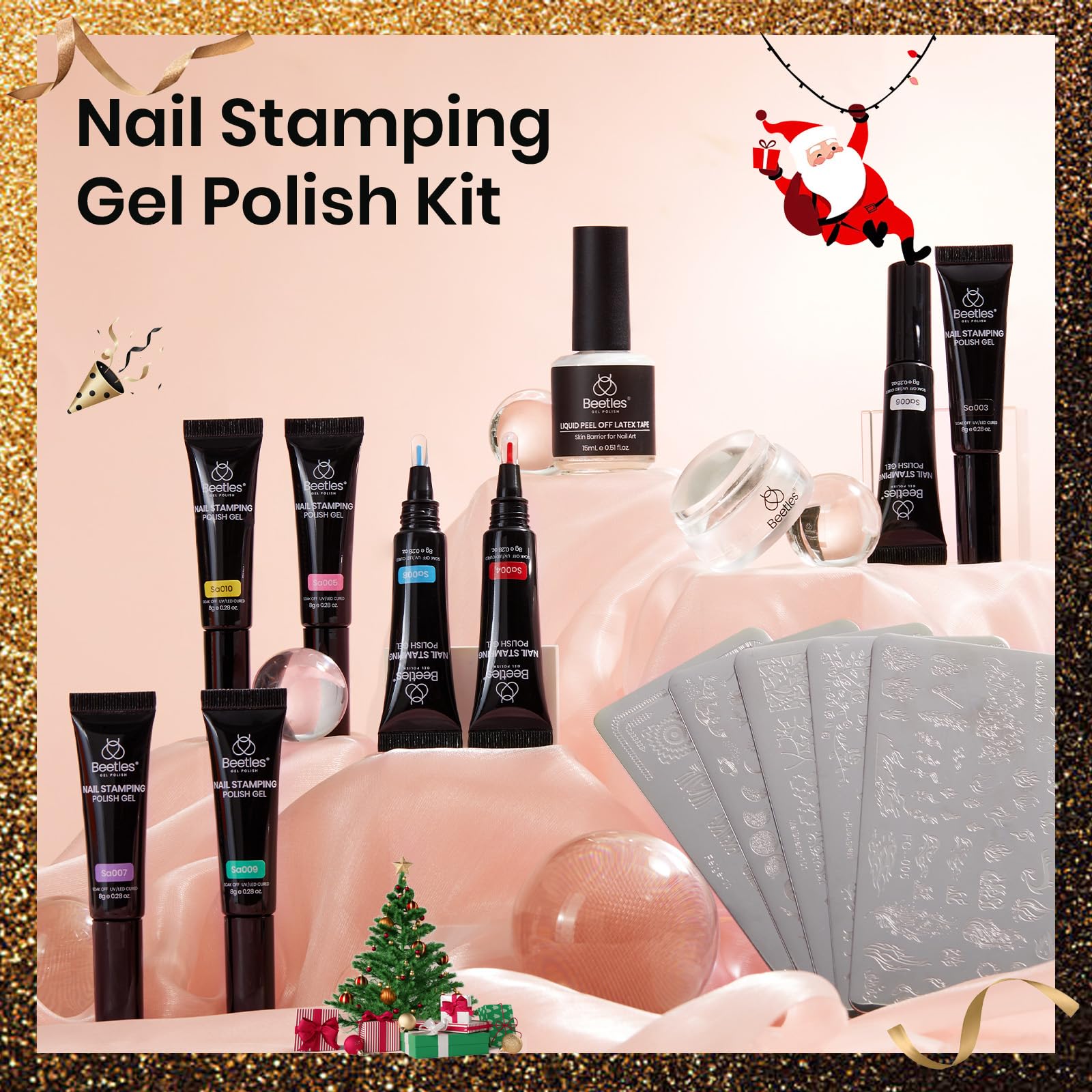 Beetles black nail stamp gel bottle for bold prints on nails.