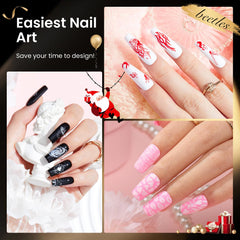 Beetles Nail Stamp Gel color palette of eight bottles enables quick, vibrant nail art.