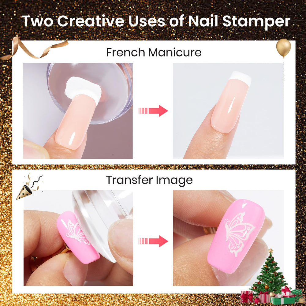 Beetles stamping templates with heart, fire, butterflies offer versatile nail art options.