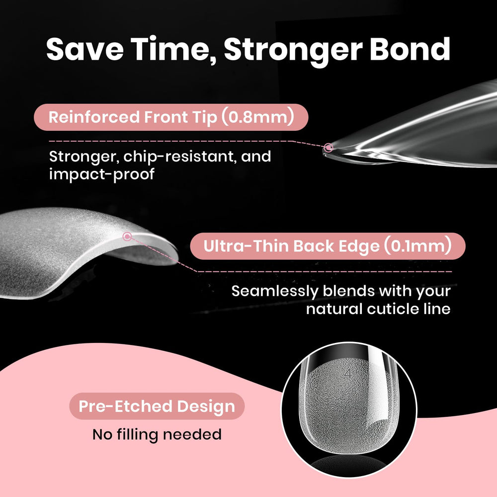 Beetles premium tips in matte edge show natural nail-friendly adhesion and quick DIY extensions.