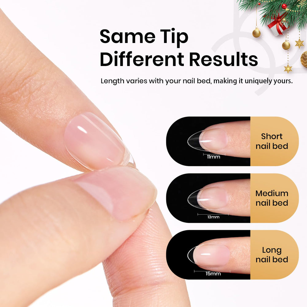 Beetles Nail Tips break-resistant design visible in side view.