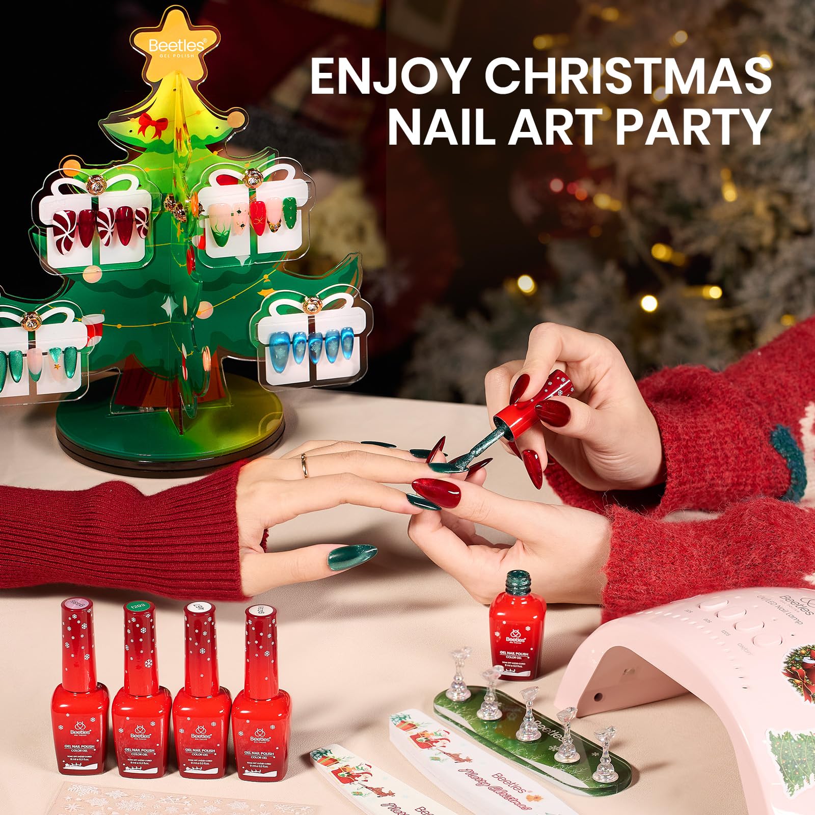 Beetles nail tips display stand for practice and chic nail art.