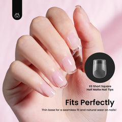 Beetles nail tips full-cover design provides a natural look and durable extensions