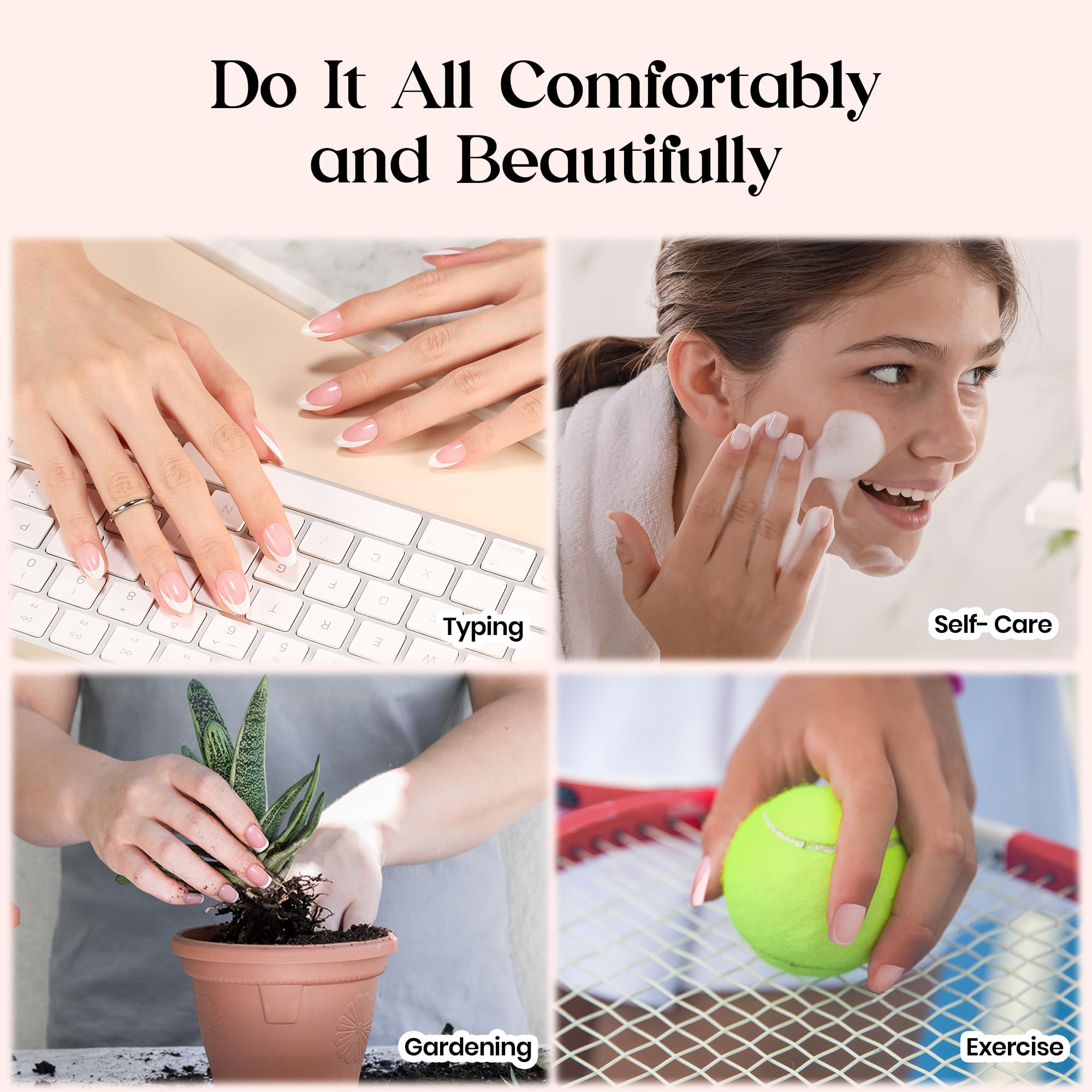 Beetles pre-french tips pink nails at-home salon look with easy application.