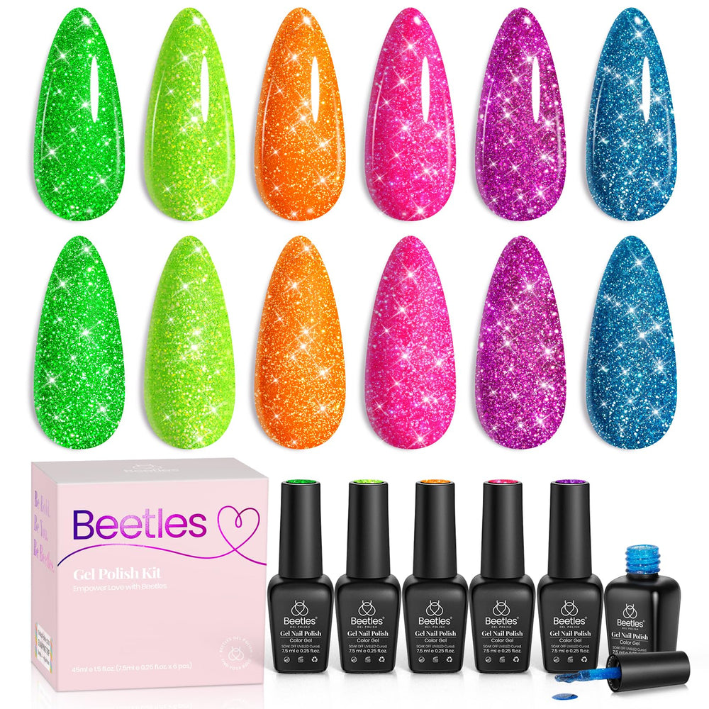Beetles Neon Carnival blue glitter polish for dazzling daily wear