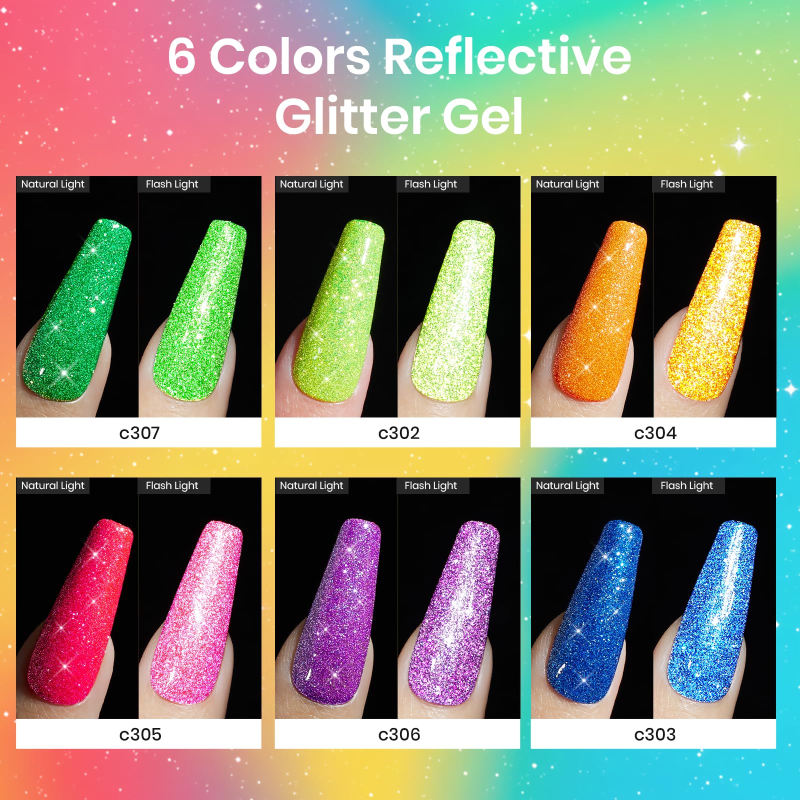 Beetles Neon Carnival c303 glitter polish for quick chic nails