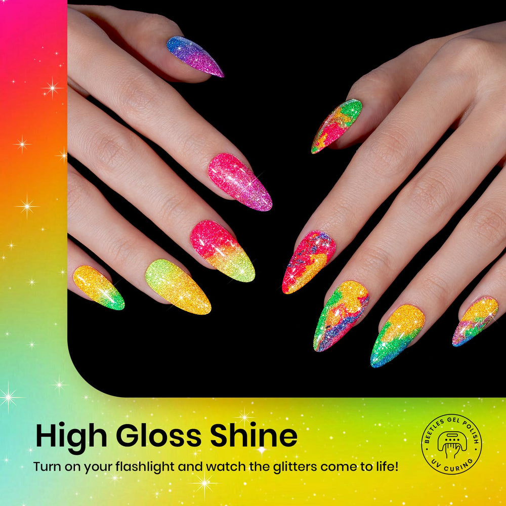 Beetles Neon Carnival purple glitter polish for bold looks