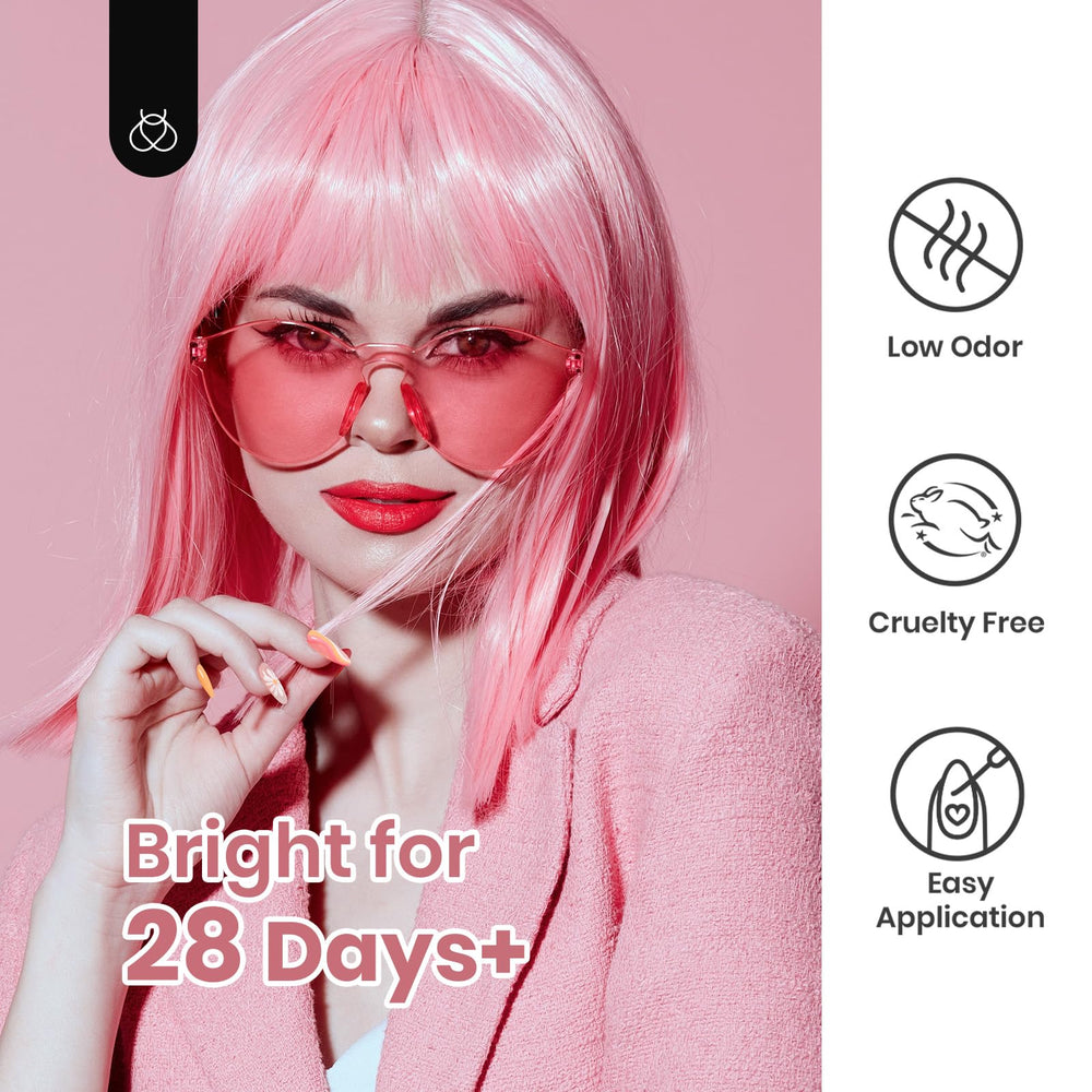 Beetles Neon French Tip Nail Art demonstrates bold line options