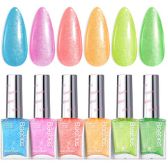 Beetles Neon Nail Polish Set neon blue bottle close-up for quick-dry manicure at events.