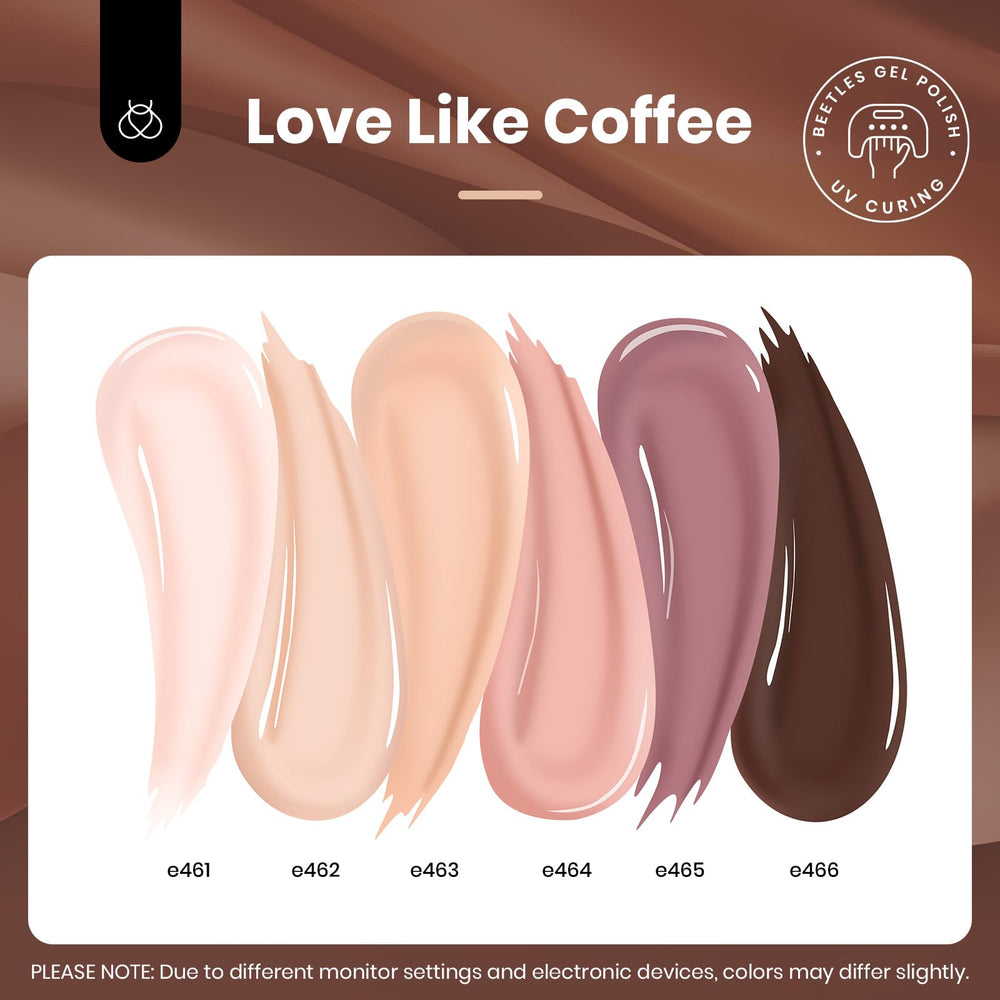 Beetles Neutral Gel Nail Polish Set swatches reveal six nude hues for versatile looks.