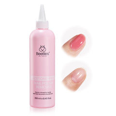 Beetles Non-Acetone Nail Polish Remover shows the 30s film removal for fast polish lift.