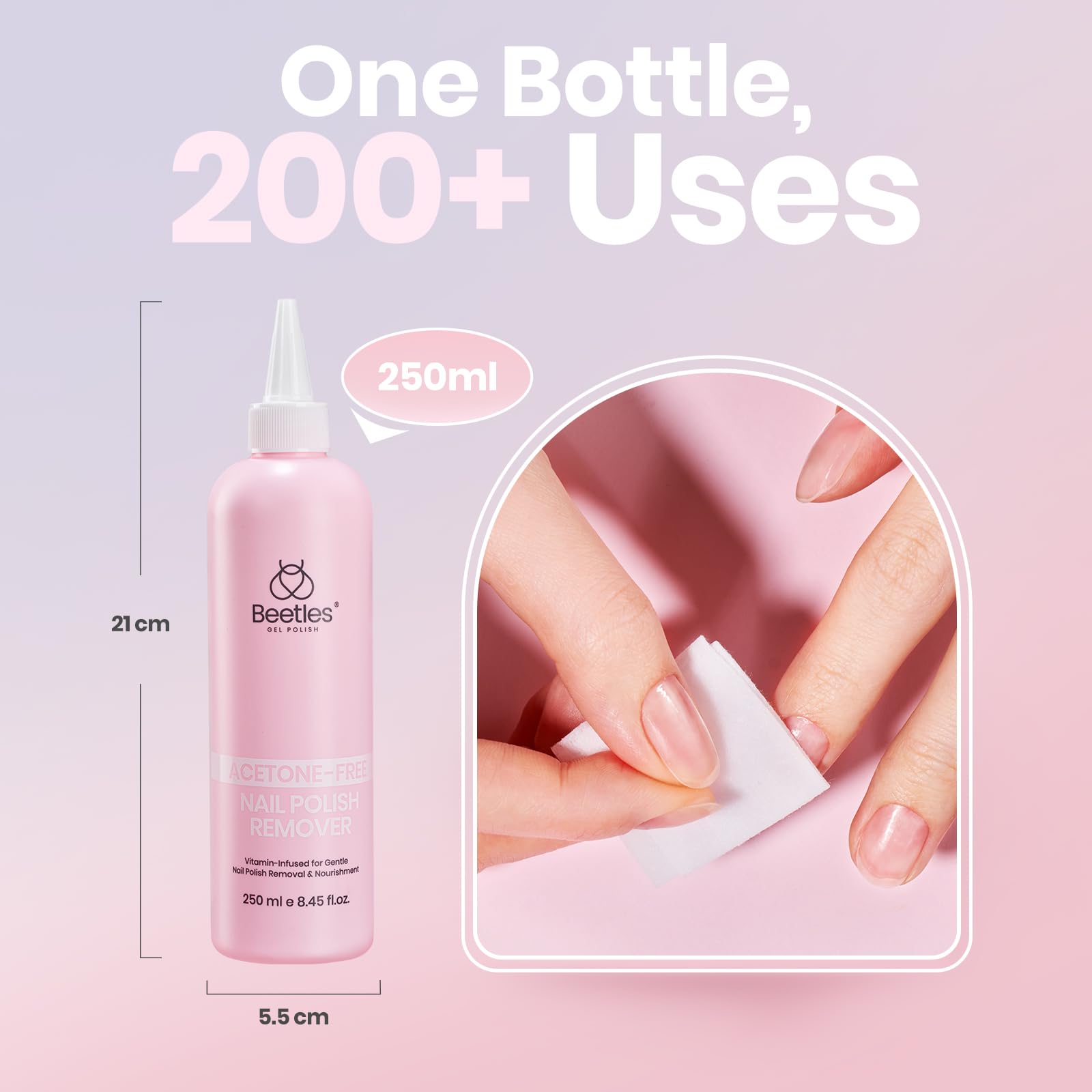 Beetles Non-Acetone Nail Polish Remover leaves glossy nails after use.