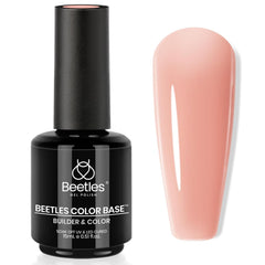 Beetles Nude Base Gel bottle closeup showing nude color for natural-looking nails