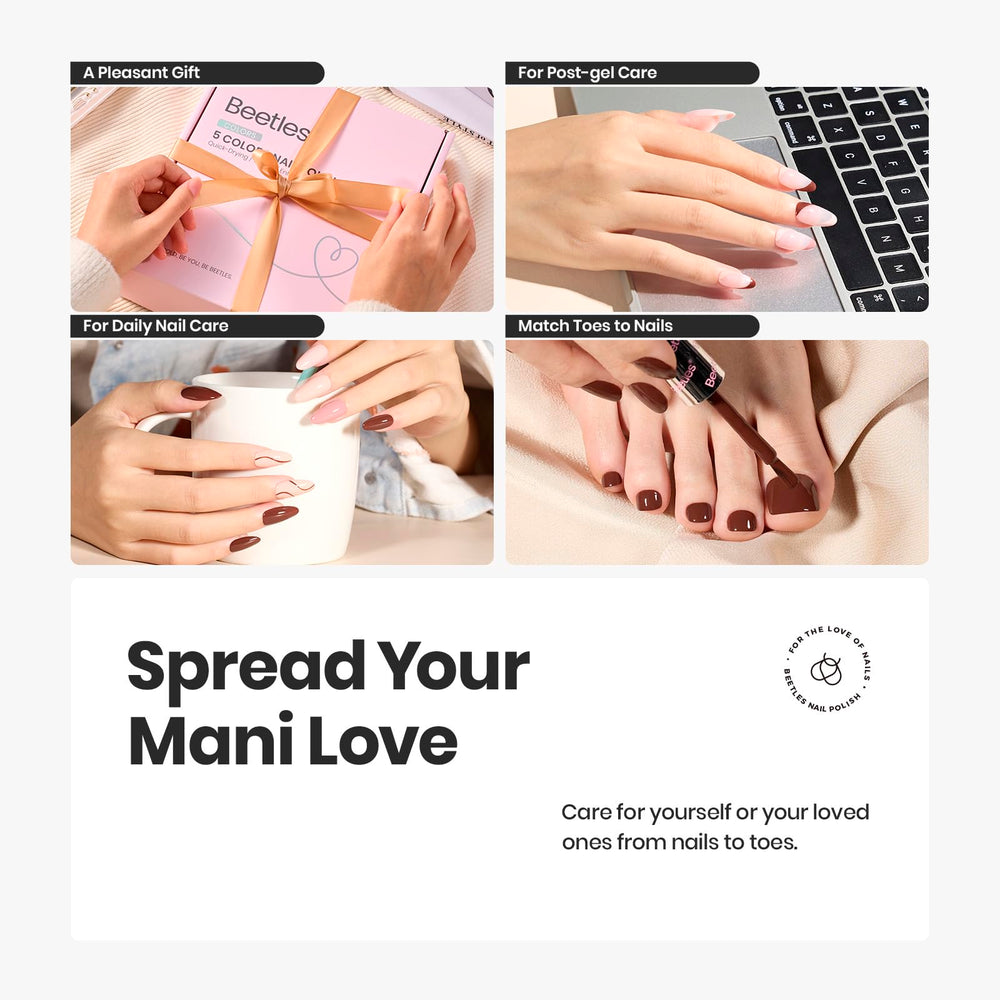 Beetles Nude Nail Polish Set 7Pcs fast-drying tip for cooler temps.