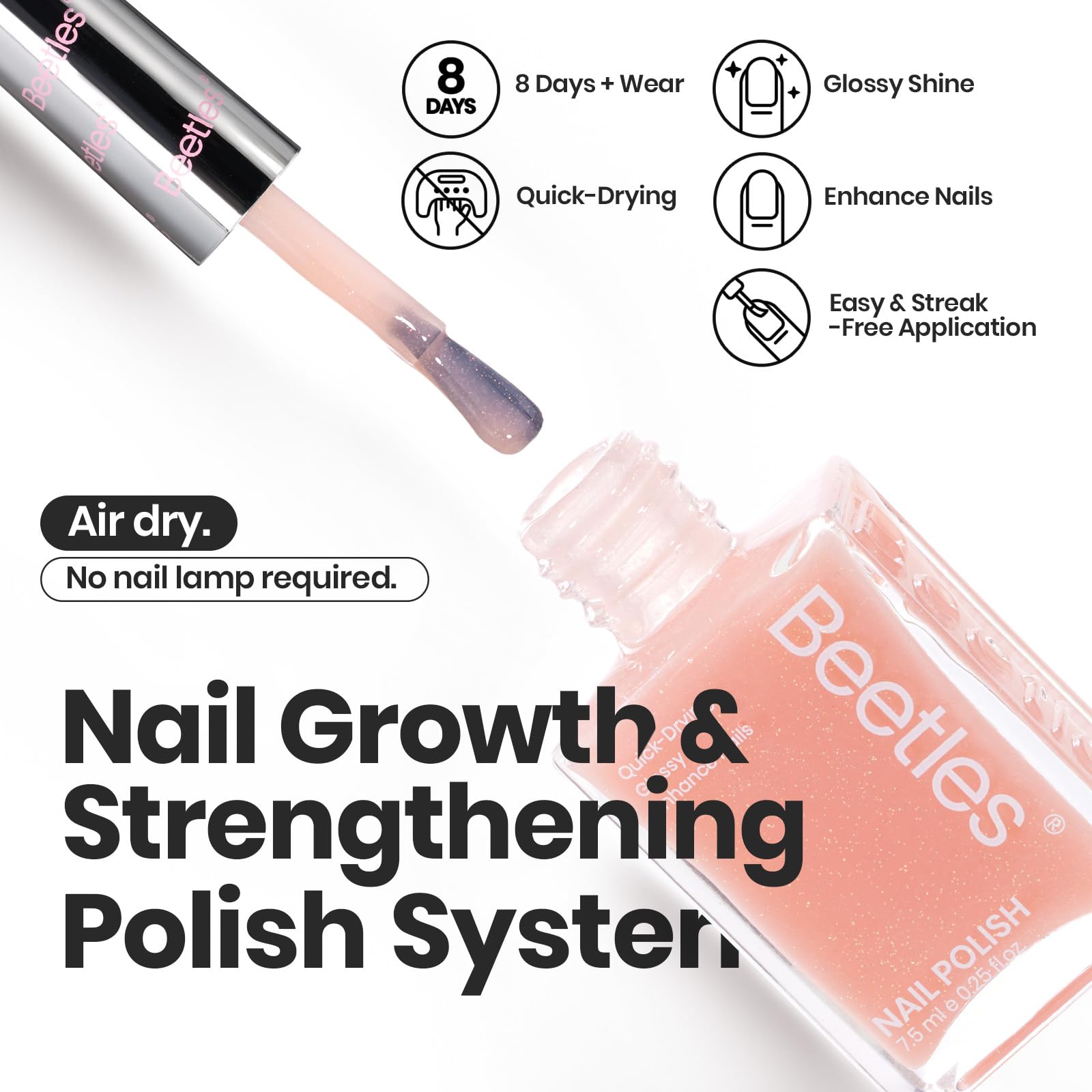Beetles nude shades closeup shows smooth finish for daily wear.