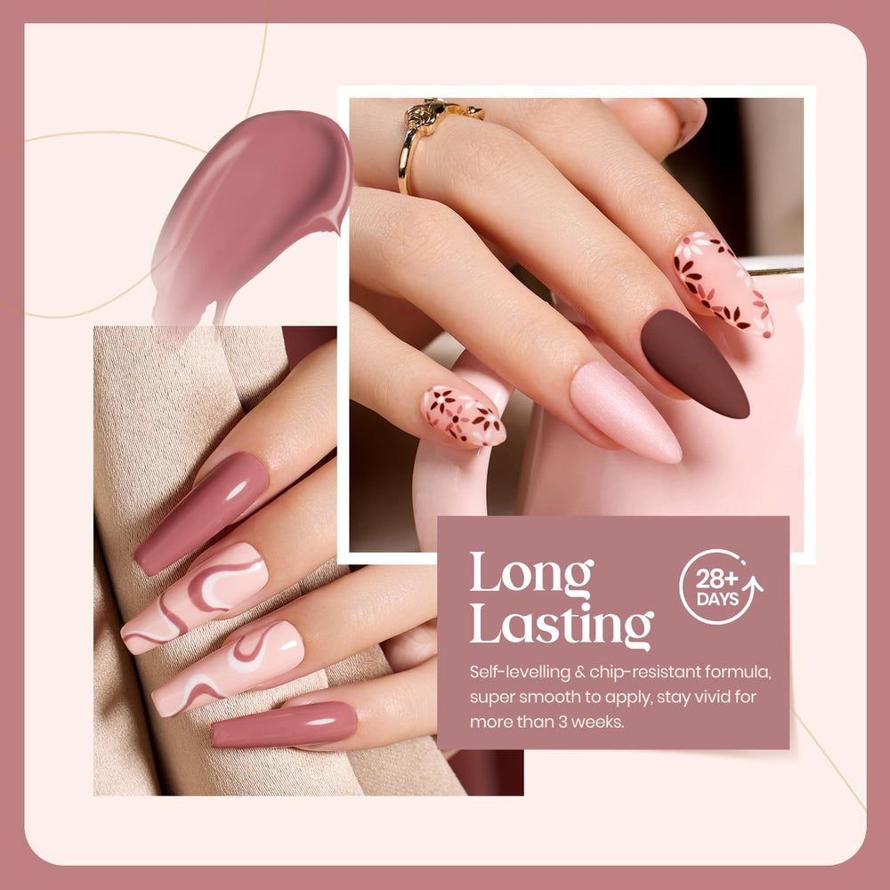 Beetles Nude Symphony LED curing ensures quick, salon-grade finish.