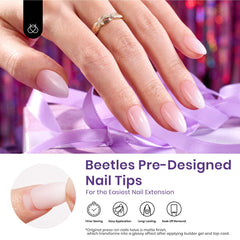 Beetles Ombre Press On Nails short almond close-up for quick, glossy wear.