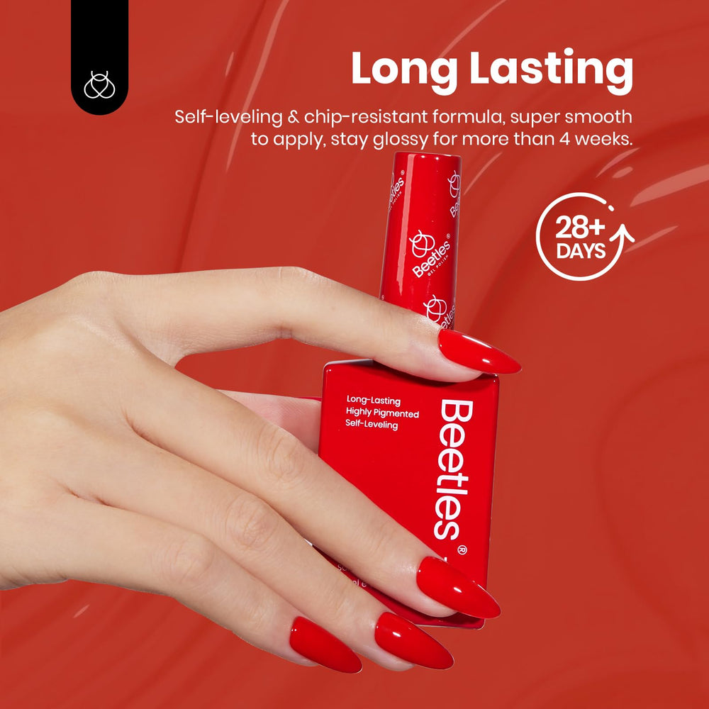 Beetles orange gel polish bottle adds bright seasonal color and flair to at-home nails.