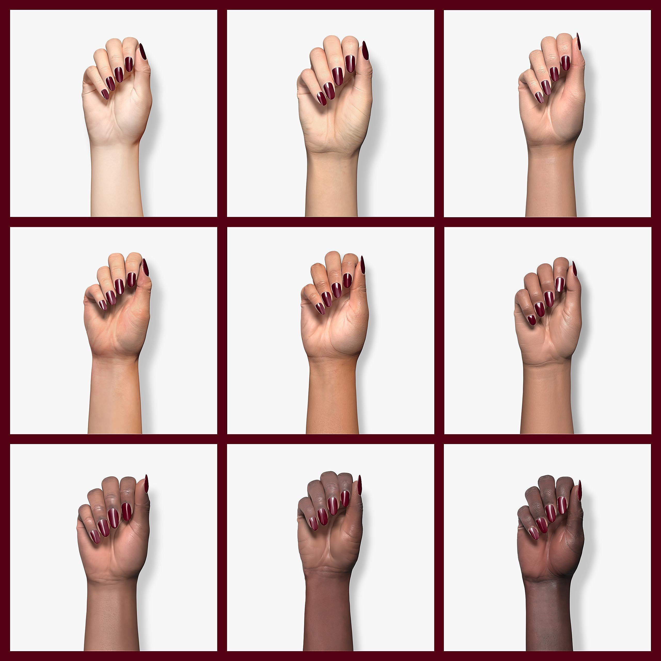 Beetles Oxblood Red gloss-finish-closeup reveals brilliant shine and lasting color.