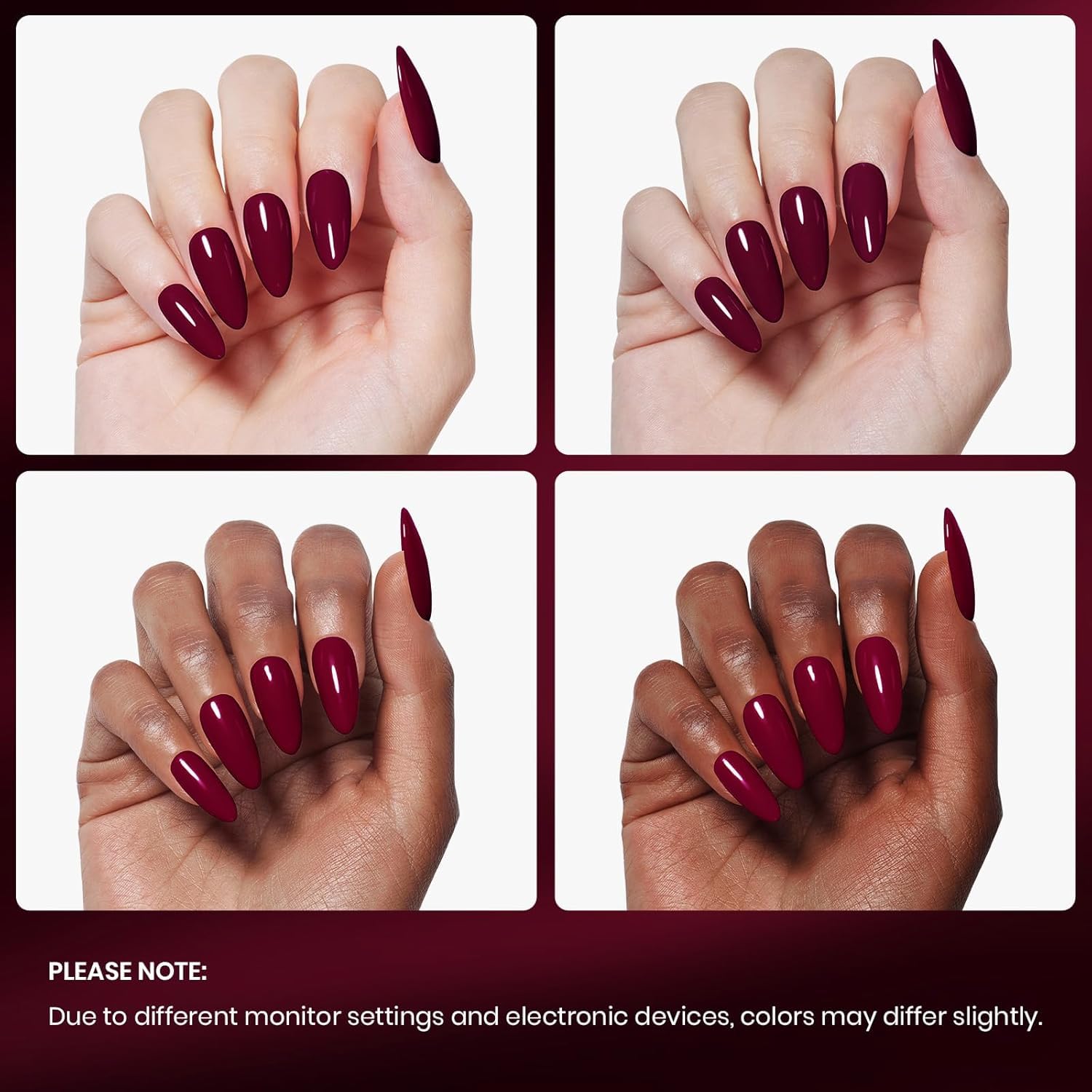 Beetles Oxblood Red packaging-15ml highlights compact bottle ideal for home manicures.