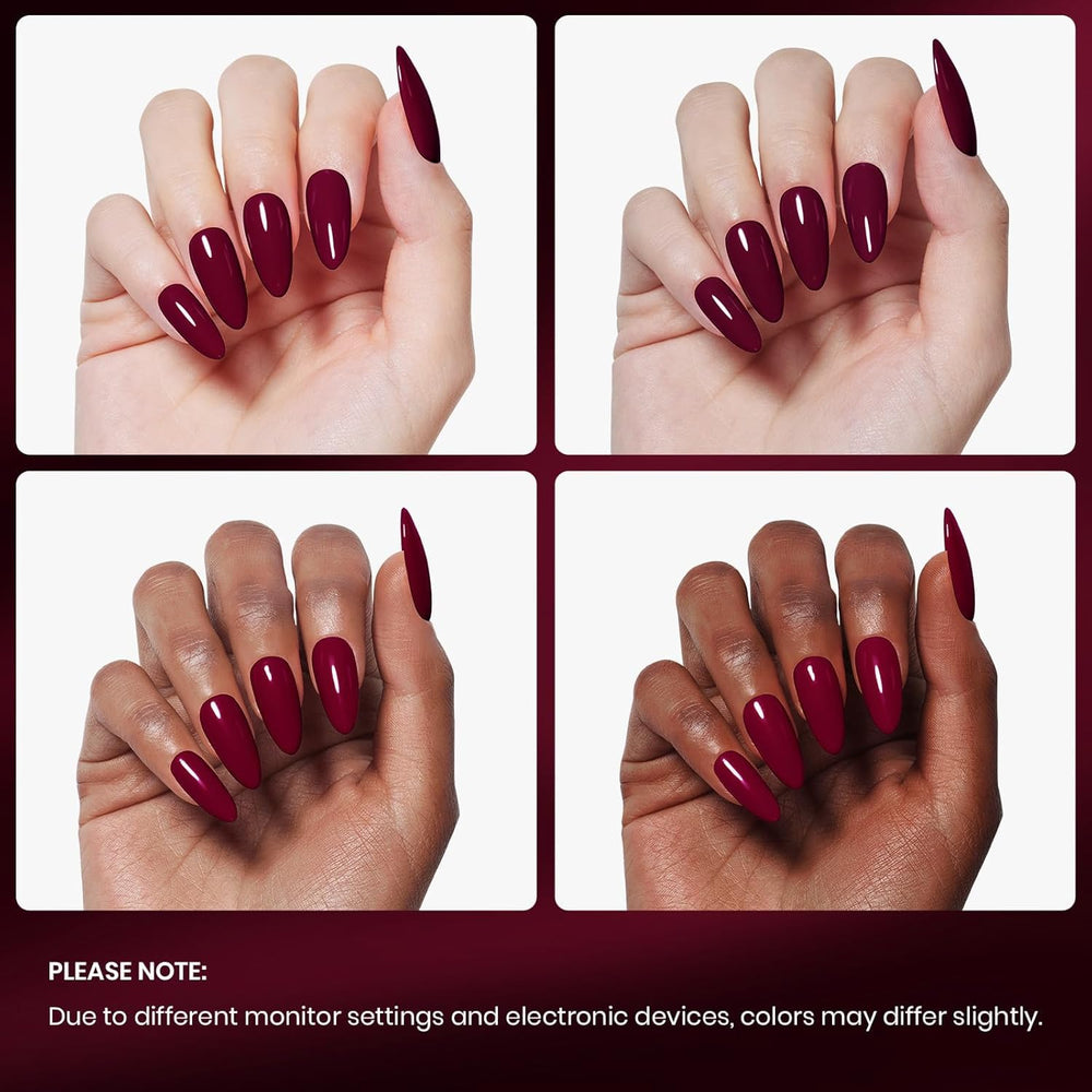 Beetles Oxblood Red packaging-15ml highlights compact bottle ideal for home manicures.