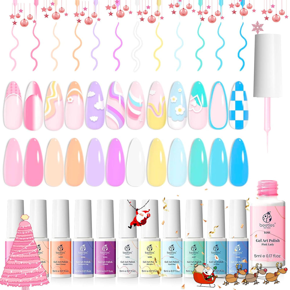 Beetles Pastel Gel Liner Set packaging closeup highlights gift-ready presentation.