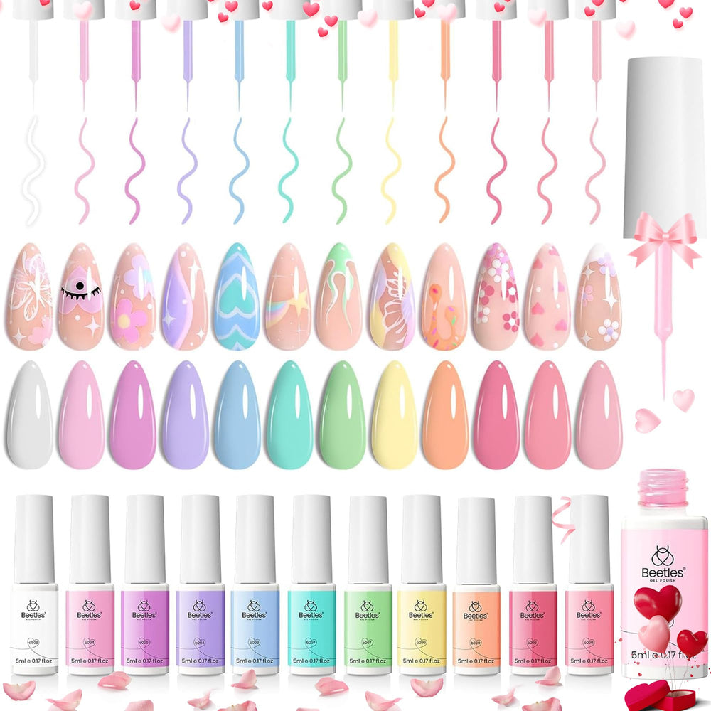Beetles Pastel Gel Liner Pink Lines offers precise French details for clean nail art.