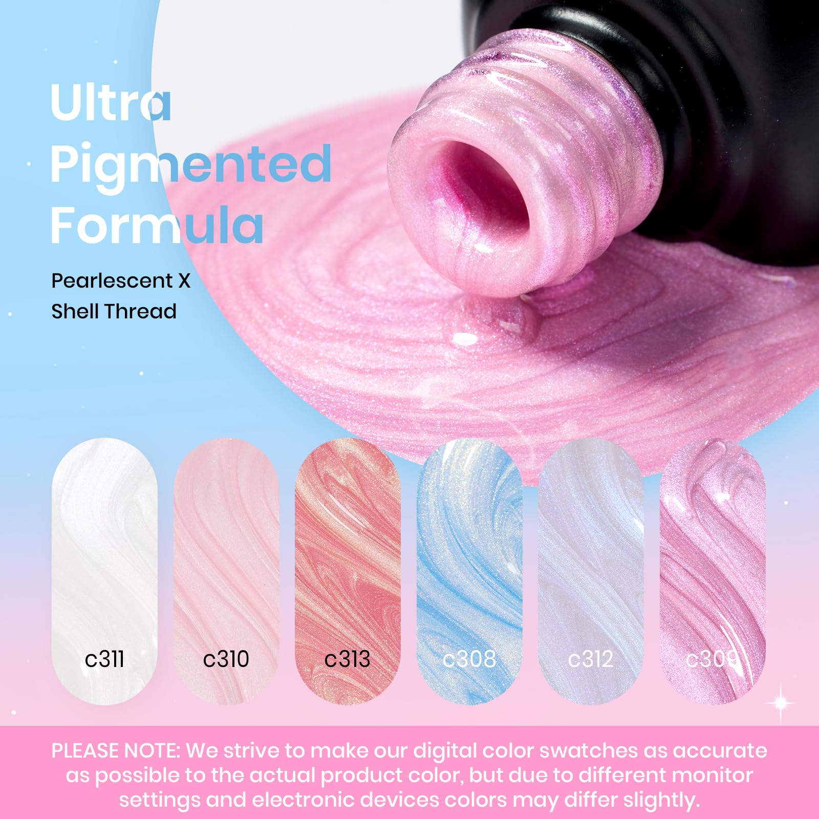 Beetles Thread-Shell Swirl Gel Polish for dimensional nail art