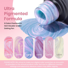 Beetles pearl gel nail polish swirl design for layered, textured nail art