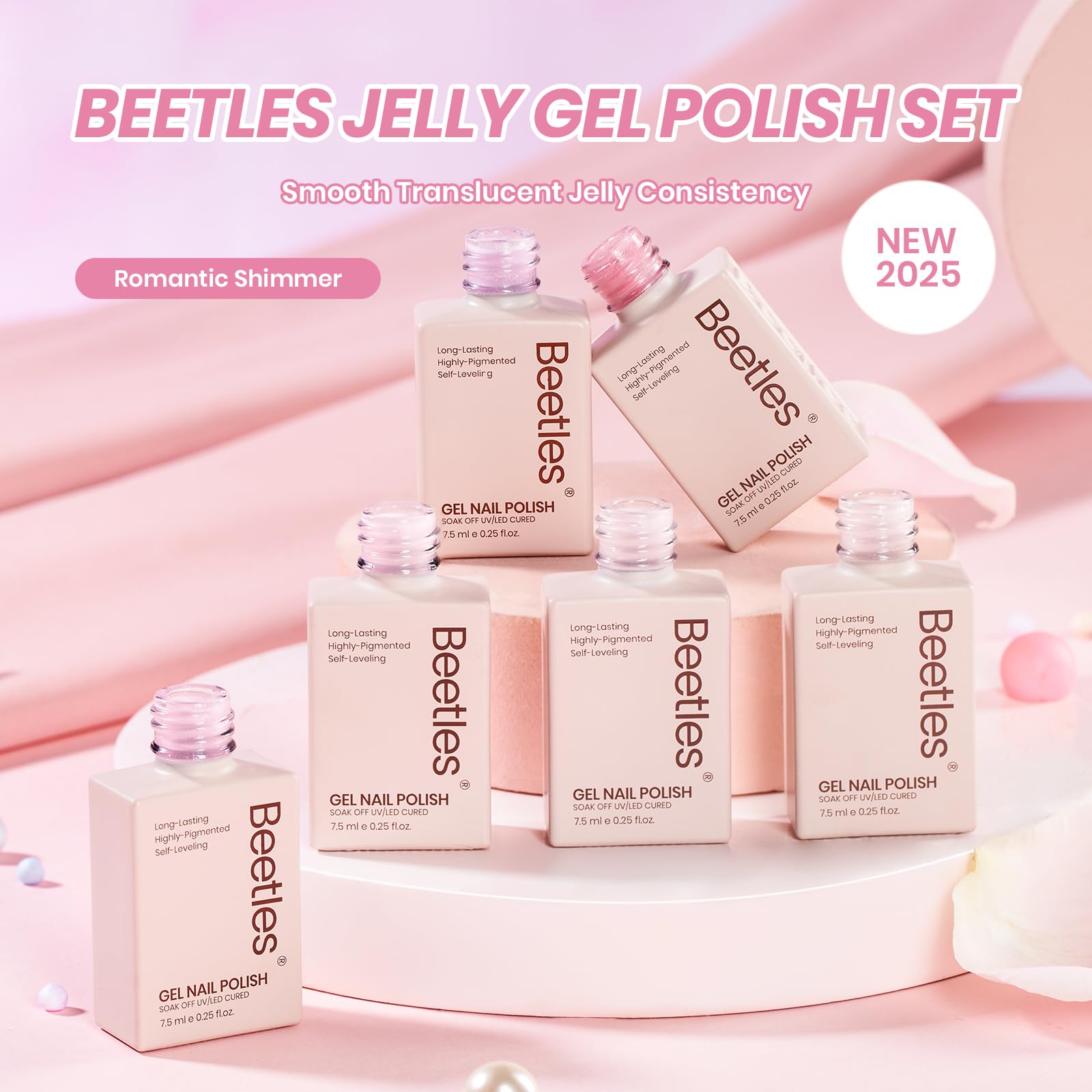 Beetles Pink Glitter Gel Polish Set gift-ready display highlights ideal beauty gift option