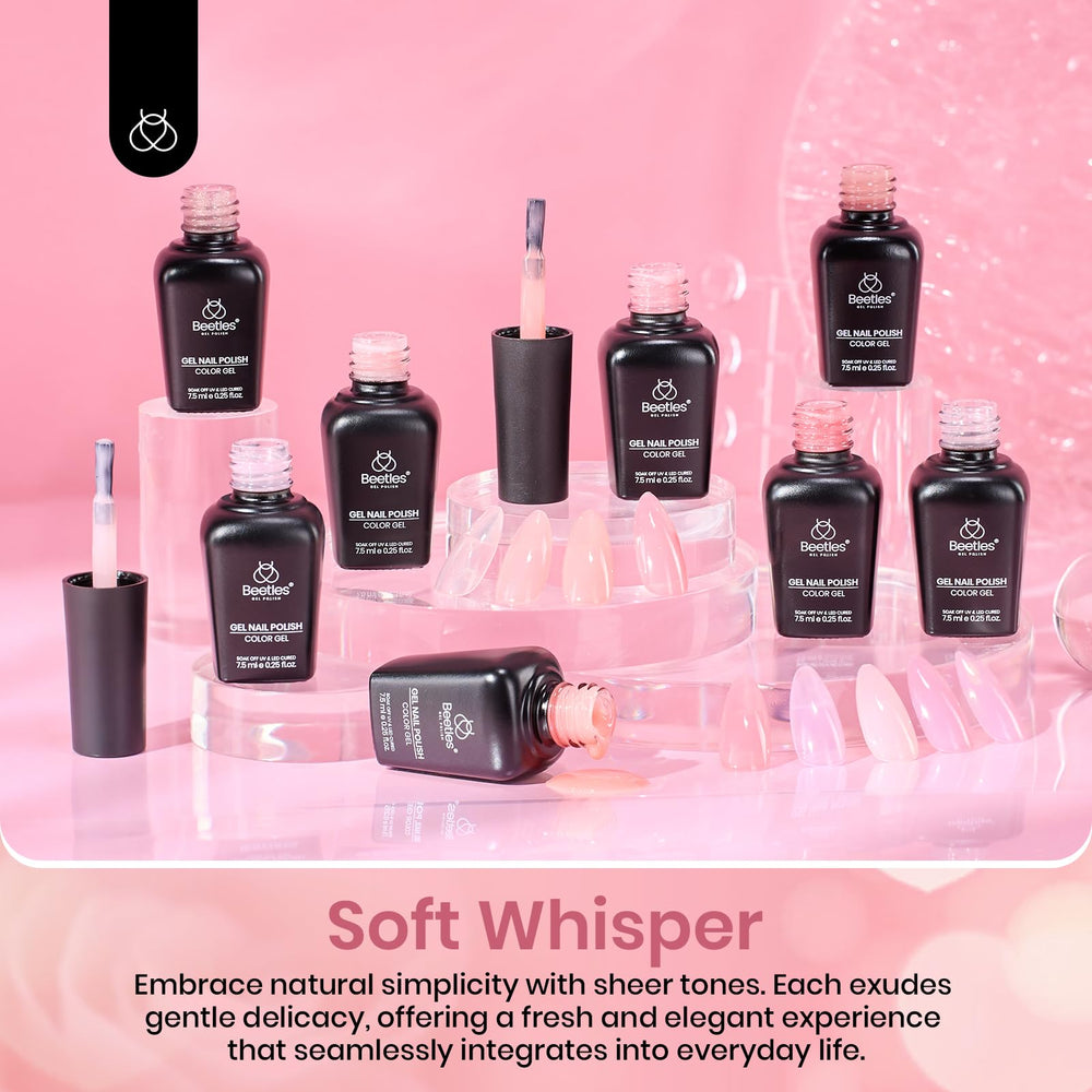 Beetles pink-nude gel kit gift packaging shown as perfect present for beauty lovers.