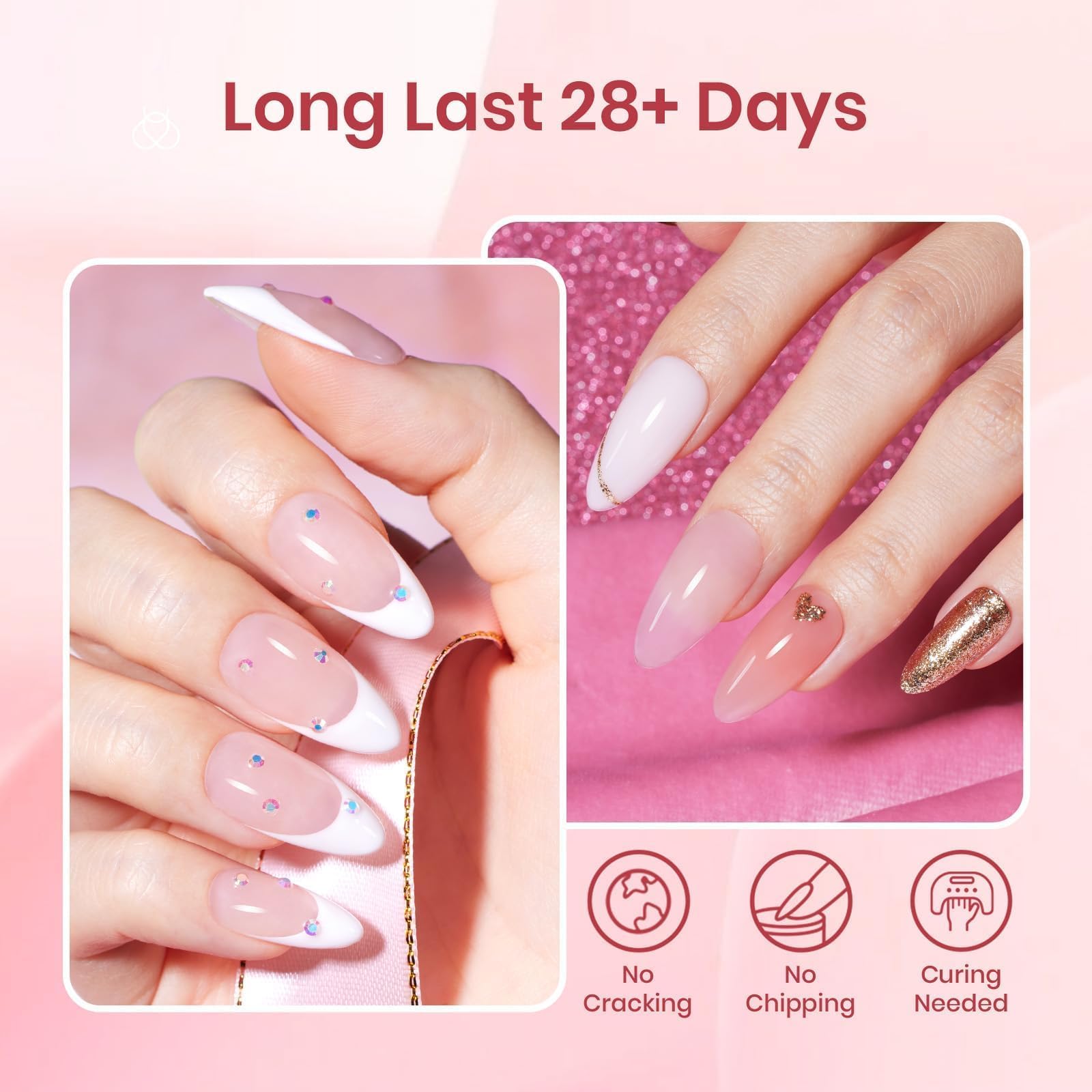 Beetles Poly Extension Gel Kit includes 12 nail mold sizes for precise shapes.