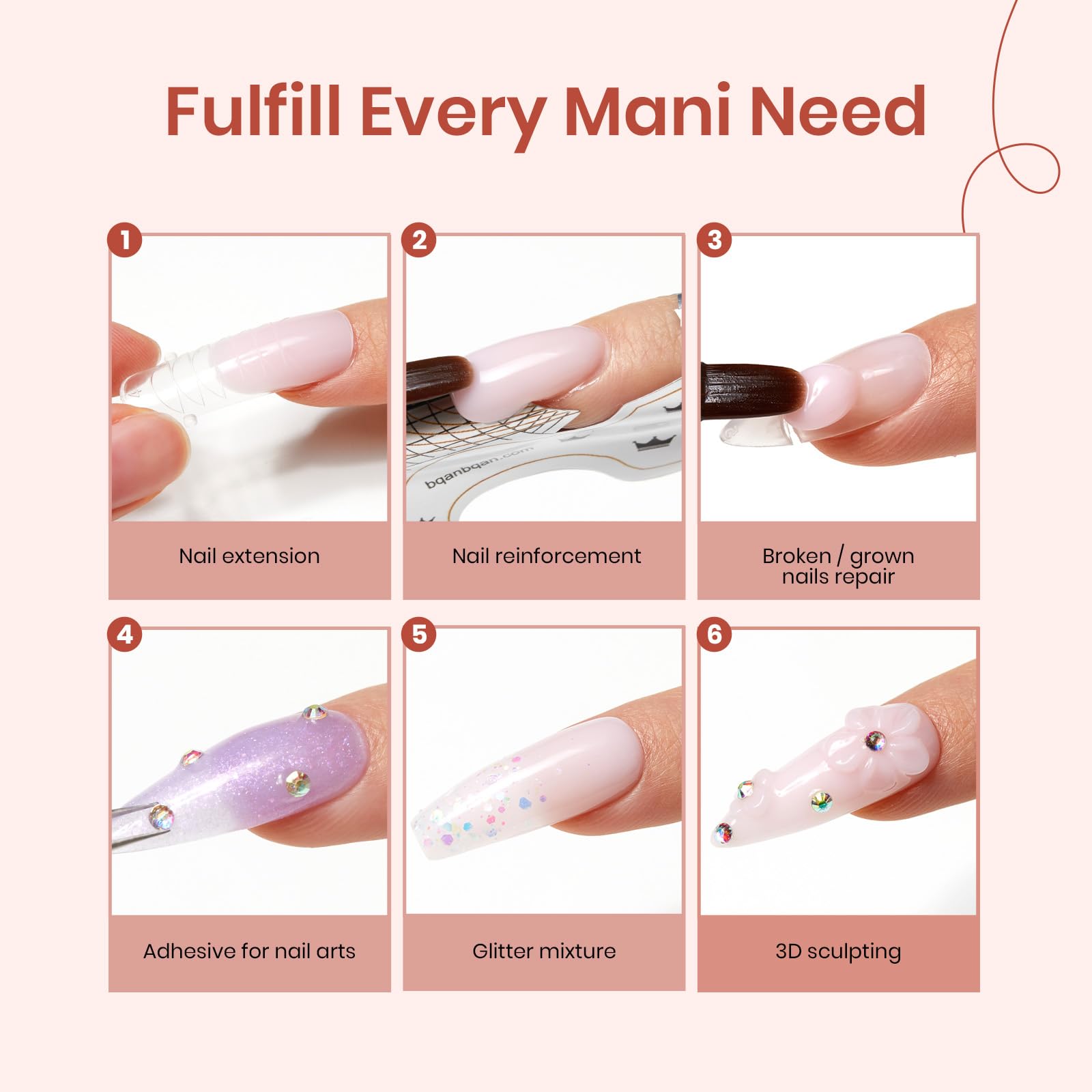 Beetles Poly Nail Extension Kit extension gel 120g for strong nail build