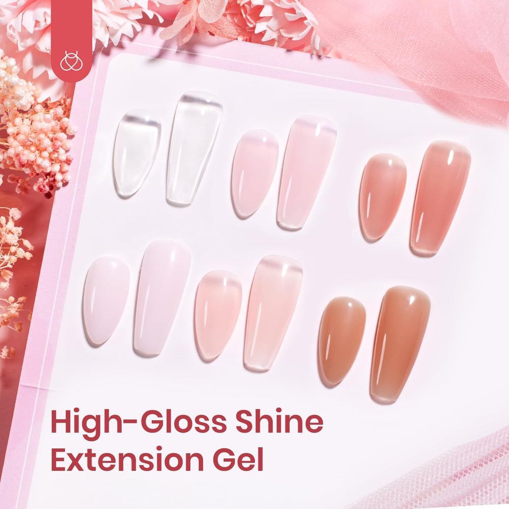 Beetles Poly Nail Gel Kit mini lamp provides fast curing for quick manicures.